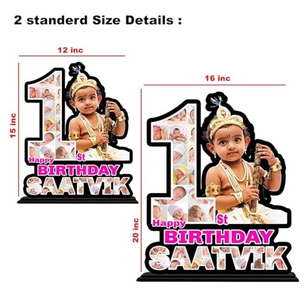 1st Birthday Wooden Photo Cutout Frame
