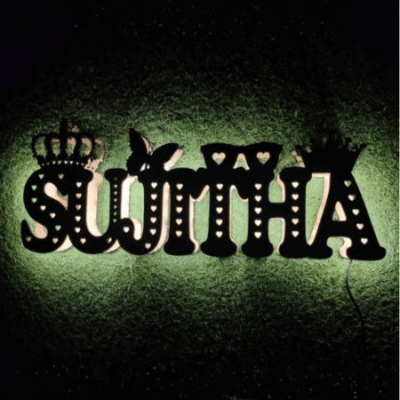 Name Cutting Wall Hanging With Led Light
