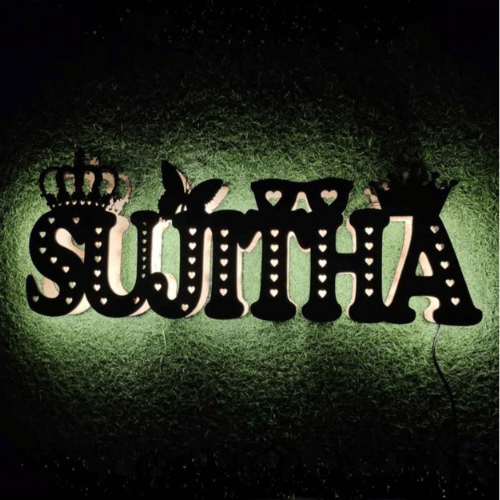 Name Cutting Wall Hanging With Led Light