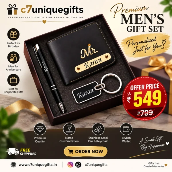 Premium Men's Black Gift Set